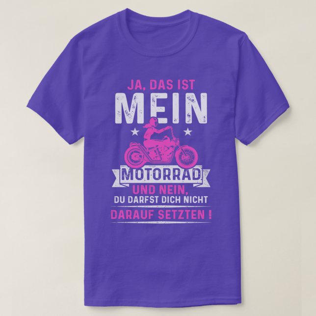 Frau mit Motorradfahrer-Redewendungen T-Shirt (Design vorne)