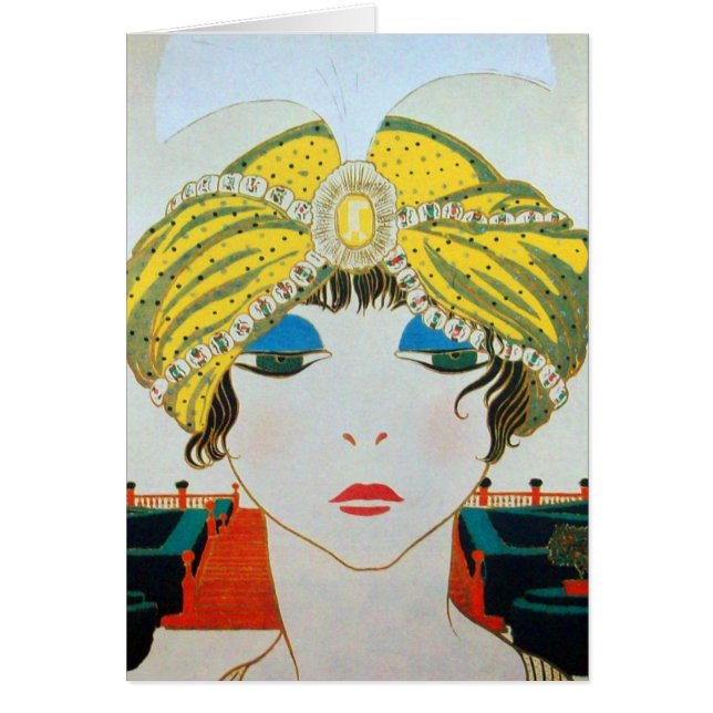 FRAU MIT ORIENTAL YELLOW TURBAN / Beauty Fashion (Vorne)