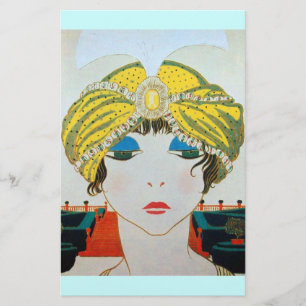 FRAU MIT ORIENTALISCHEM GELBEN TURBAN / Schönheit Briefpapier