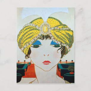 FRAU MIT ORIENTALISCHEM GELBEN TURBAN / Schönheit Postkarte