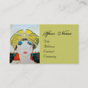 FRAU MIT ORIENTALISCHEM GELBEN TURBAN / Schönheit  Visitenkarte