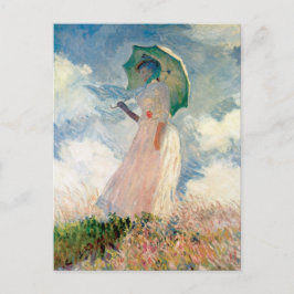 Frau mit Parasol Claude Monet Vintage Kunst Postkarte