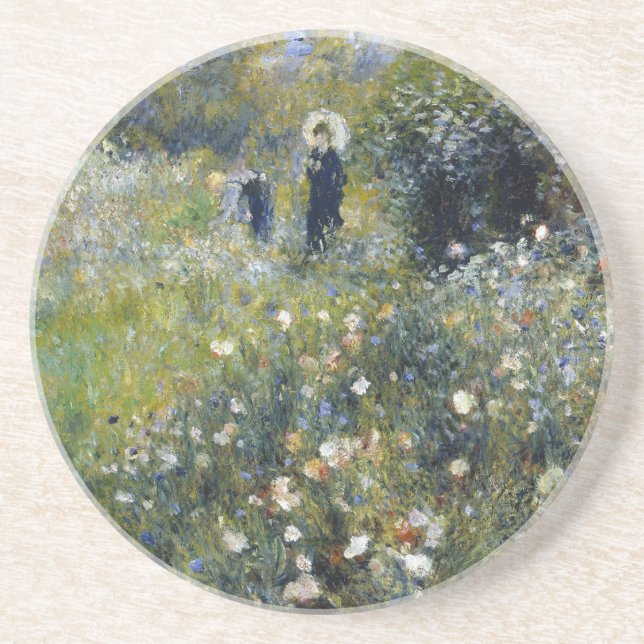 Frau mit Parasol im Garten von Auguste Renoir Getränkeuntersetzer (Vorne)