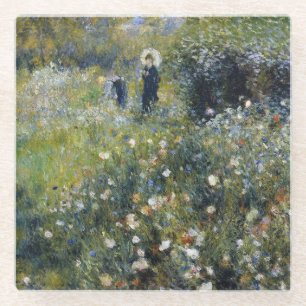 Frau mit Parasol im Garten von Auguste Renoir Glasuntersetzer