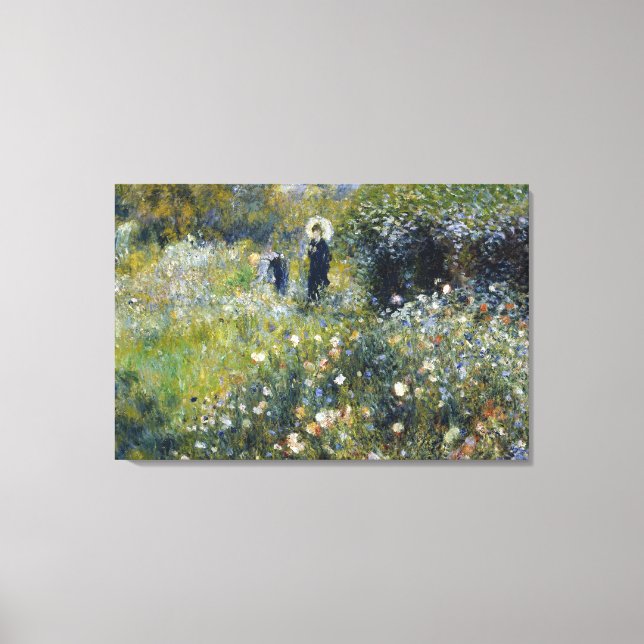 Frau mit Parasol im Garten von Auguste Renoir Leinwanddruck (Vorderseite)