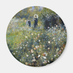 Frau mit Parasol im Garten von Auguste Renoir Magnet