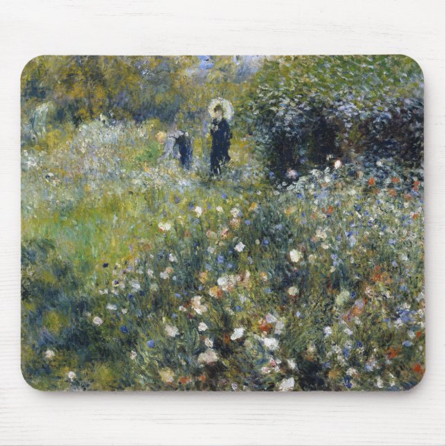 Frau mit Parasol im Garten von Auguste Renoir Mousepad (Vorne)