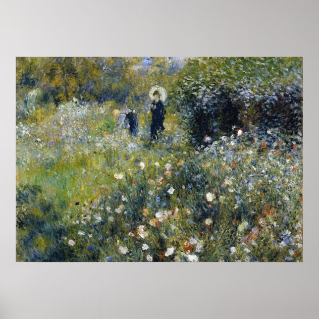 Frau mit Parasol im Garten von Auguste Renoir Poster (Vorne)