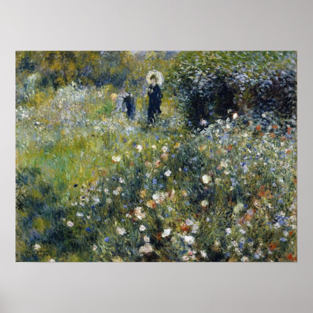 Frau mit Parasol im Garten von Auguste Renoir Poster (Vorne)