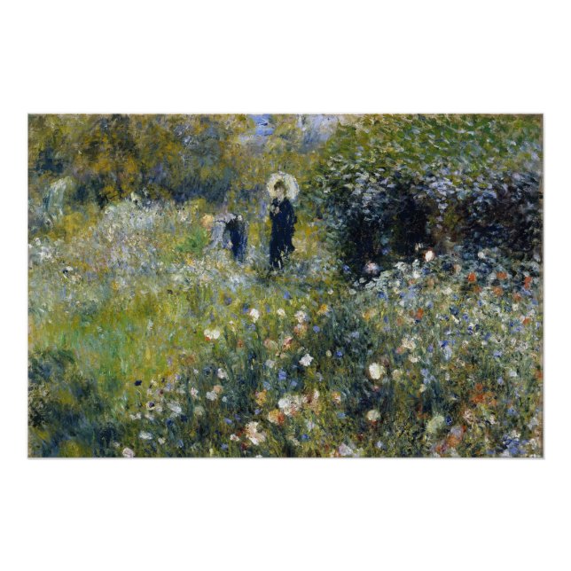 Frau mit Parasol im Garten von Auguste Renoir Poster (Vorderseite)