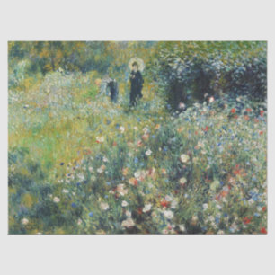 Frau mit Parasol im Garten von Auguste Renoir Seidenpapier