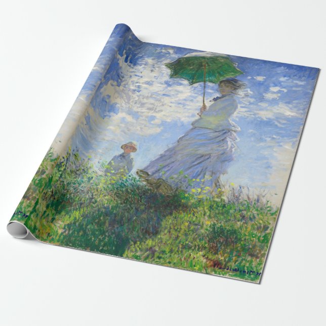 Frau mit Parasol, Madame Monet und ihrem Sohn Geschenkpapier (Ungerollt)