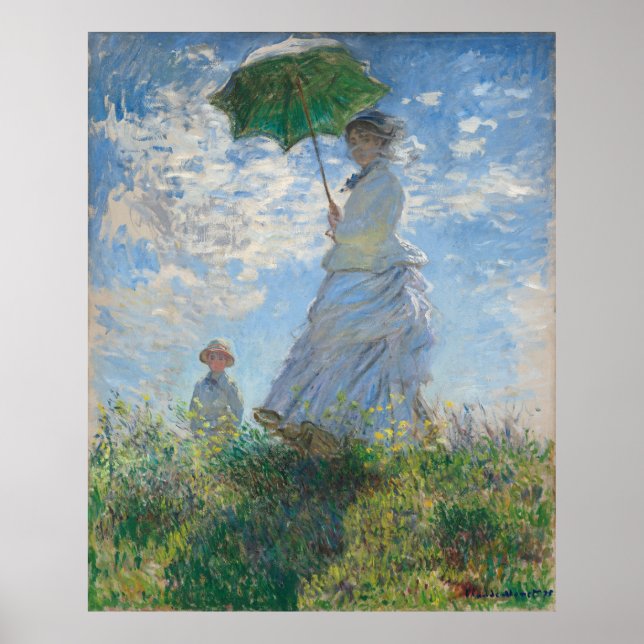 Frau mit Parasol Poster (Vorne)