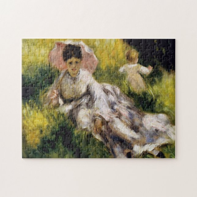 Frau mit Parasol Renoir Kunst Puzzle (Horizontal)