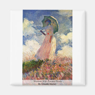 Frau mit Parasolstudie von Claude Monet Magnet