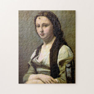Frau mit Perle, Camille Corot, 1868-1870 Puzzle