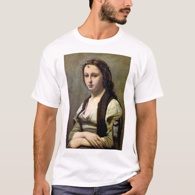 Frau mit Perle, Camille Corot, 1868-1870 T-Shirt (Vorderseite)