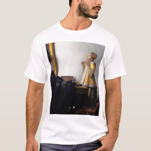 Frau mit Perle Necklace, Johannes Vermeer T-Shirt