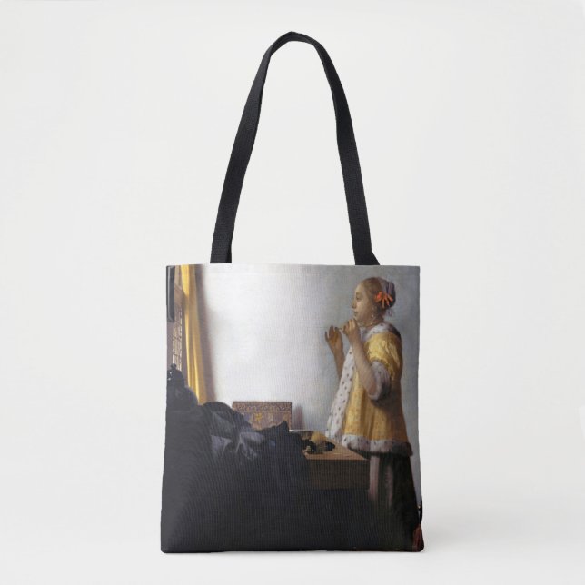Frau mit Perlenschnur, Johannes Vermeer (Vorderseite)
