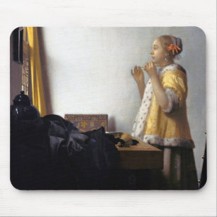 Frau mit Perlenschnur, Johannes Vermeer Mousepad