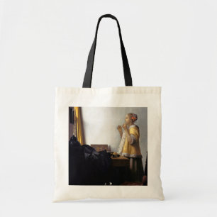 Frau mit Perlenschnur, Johannes Vermeer Tragetasche