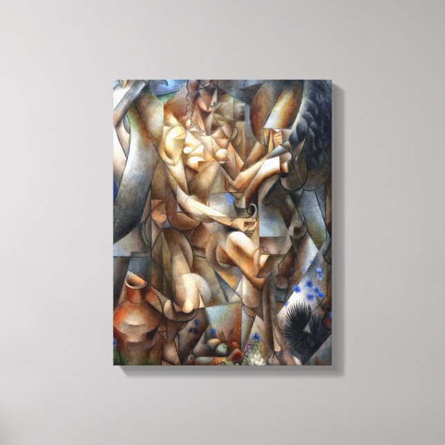 Frau mit Pferd Leinwanddruck (Vorderseite)