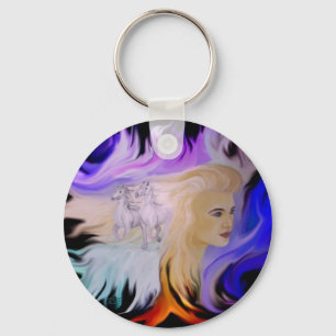 Frau mit Pferd Schlüsselanhänger