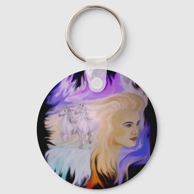 Frau mit Pferd Schlüsselanhänger (Vorderseite)