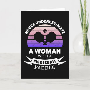 Frau mit Pickleball Paddle Funny Geschenk Karte