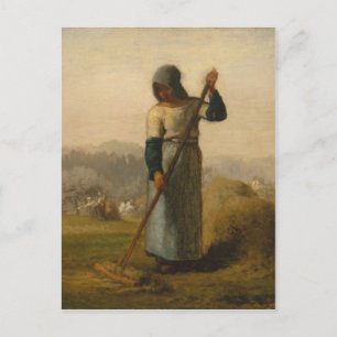 Frau mit Rake - Jean-François Millet Postkarte
