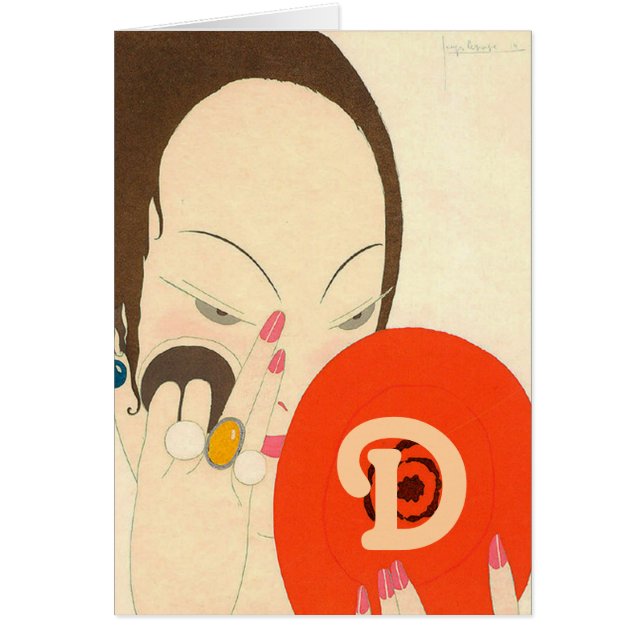 FRAU MIT RED MIRROR Deko Beauty Fashion Makeup (Vorne)