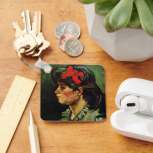 Frau mit Red Ribbon Portrait von Vincent van Gogh Schlüsselanhänger