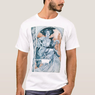 Frau mit Rose, Mucha T-Shirt
