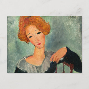 Frau mit Rotem Haar, 1917 von Amedeo Modigliani Postkarte