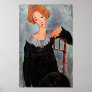 Frau mit Rotem Haar, Modigliani Poster