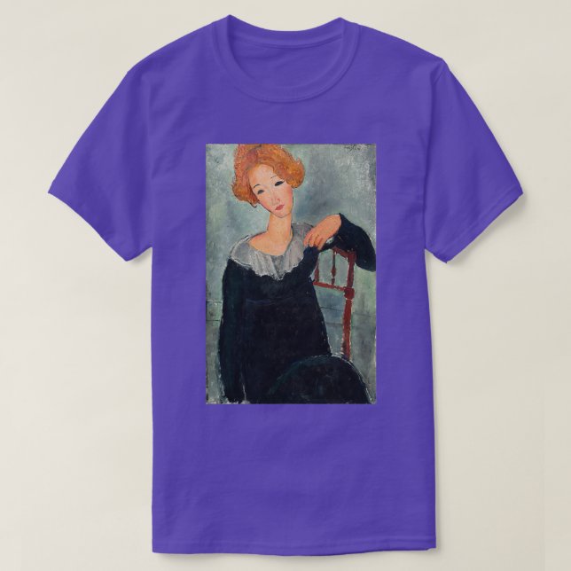 Frau mit Rotem Haar von Amedeo Modigliani 1917 T-Shirt (Design vorne)