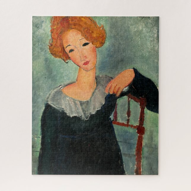 Frau mit Rotem Haar von Amedeo Modigliani Puzzle (Vertikal)