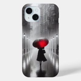 Frau mit rotem Regenschirm Case-Mate iPhone Hülle