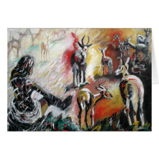 Frau mit Rotwild-Karte