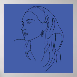 Frau mit Scarf Poster