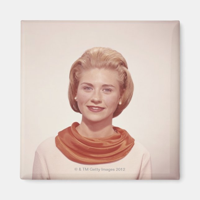 Frau mit Schal Magnet (Vorne)