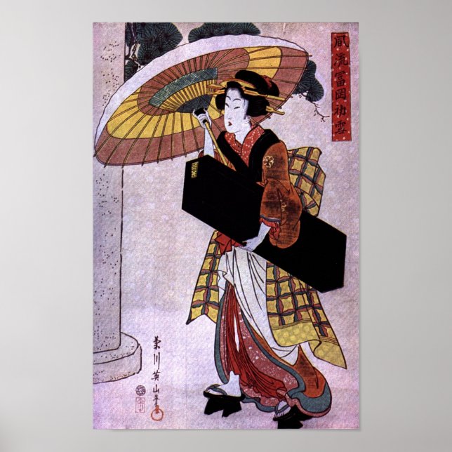 Frau mit Schirm 2 Poster (Vorne)