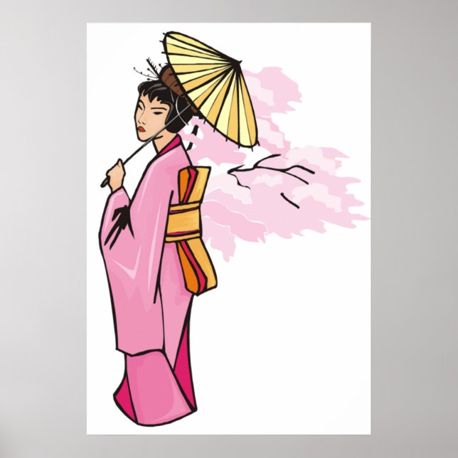 Frau mit Schirm Poster (Vorne)