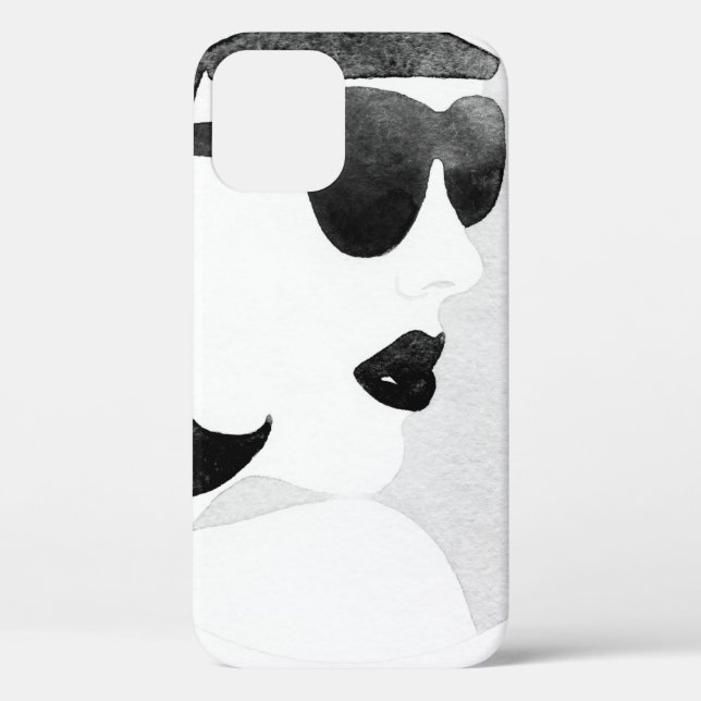 Frau mit schwarzer Sonnenbrille. Mode-Illustration Case-Mate iPhone Hülle (Rückseite)