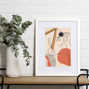 Frau mit Sonnenbrille im Boho-Stil Fotodruck