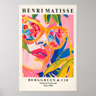 Frau mit Sonnenbrille, Sommer Tropical Poster, Ros Poster