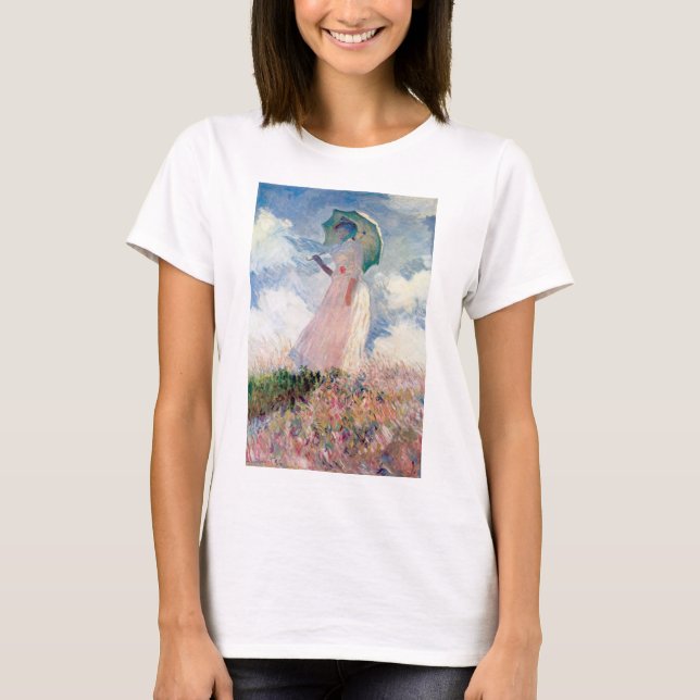 Frau mit Sonnenschirm, Claude Monet, 1886 T-Shirt (Vorderseite)