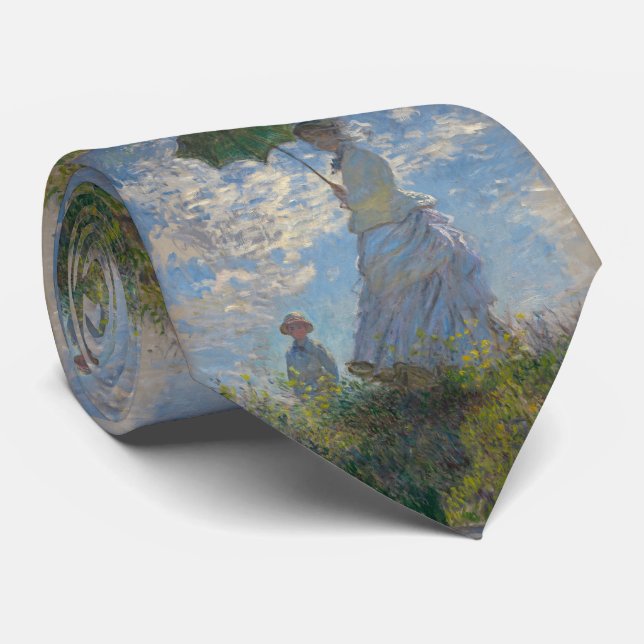 Frau mit Sonnenschirm Claude Monet Krawatte (Gerollt)