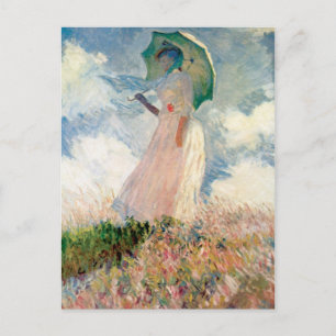 Frau mit Sonnenschirm - Claude Monet Postkarte