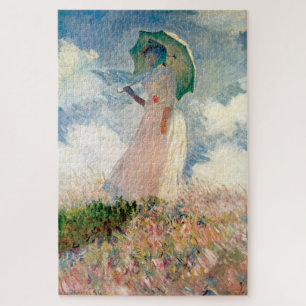 Frau mit Sonnenschirm Claude Monet Vintage Kunst Puzzle